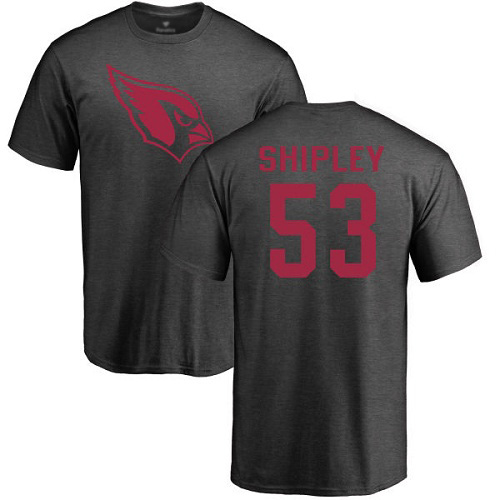 Arizona Cardinals Men Ash A.Q. Shipley One Color NFL Football #53 T Shirt->arizona cardinals->NFL Jersey